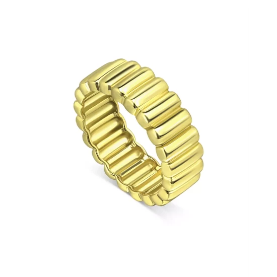 Best Sale ๐งจ AQUA Ridged Band In 18K Yellow Gold-Plated Sterling Silver - 100% Exclusive ๐งจ
