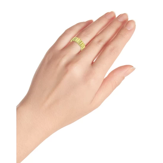 Best Sale ๐งจ AQUA Ridged Band In 18K Yellow Gold-Plated Sterling Silver - 100% Exclusive ๐งจ - Image 2