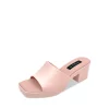 Discount ✨ AQUA 👩 Women's Jelly Block Heel Slide 🩴 Sandals - 100% Exclusive Rosa 🍬 Candy 🌟