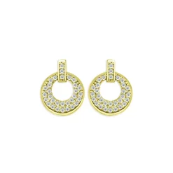 Best Pirce ๐ AQUA Pavรฉ Doorknocker Drop Earrings In 18K Gold Plated Sterling Silver - 100% Exclusive ๐ฅฐ