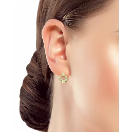 Best Pirce 👍 AQUA Pavé Doorknocker Drop Earrings In 18K Gold Plated Sterling Silver - 100% Exclusive 🥰 - Image 2