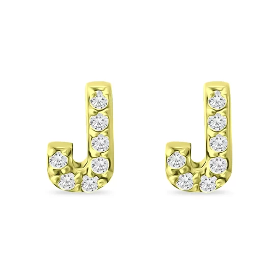 Budget ✨ AQUA Pavé Initial Stud Earrings In 18K Gold Plated Sterling Silver - 100% Exclusive 🛒 - Image 8