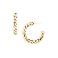 Cheap ✔️ AQUA Twisted C Hoop Earrings In 14K Gold Plated - 100% Exclusive 🛒