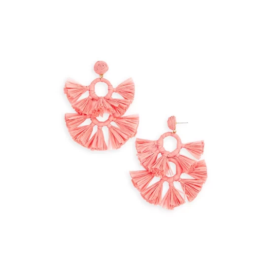 Deals 🎉 AQUA Raffia Statement Earrings - 100% Exclusive Pink 🔥