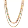 Deals ⭐ AQUA Multicolor Crystal Strand And Herringbone Chain Layered Necklace In Gold Tone, 16"-18" - 100% Exclusive 😀