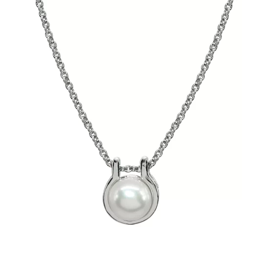 Best Sale ๐ฅฐ AQUA Cultured Freshwater Pearl Slide-Frame Necklace In Sterling Silver, 15.5"-17.5" - 100% Exclusive White/silver ๐ฅฐ
