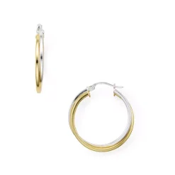Flash Sale 🔥 AQUA Double Tube Hoop Earrings In 18K Gold-Plated Sterling Silver And Sterling Silver - 100% Exclusive Gold/silver 🎉