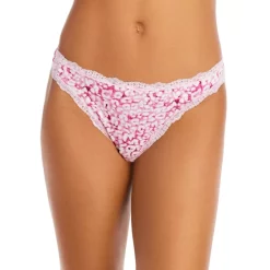 Best reviews of 🔔 AQUA Lace Trim Printed Thong - 100% Exclusive White Ditsy Floral ⌛