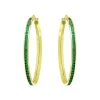 Wholesale ⭐ AQUA Created Green Quartz Hoop Earrings In 18K Gold Plated Sterling Silver - 100% Exclusive Green/gold 🎁