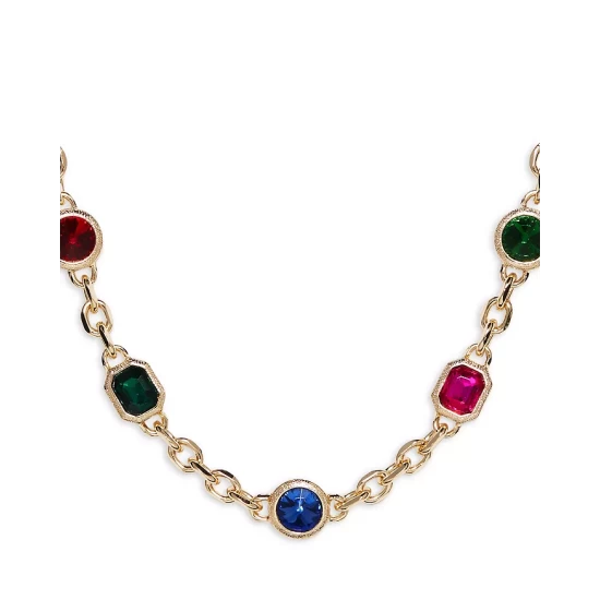 Best Sale ๐งจ AQUA Multicolor Mixed Crystal Collar Necklace In 18K Gold Plated, 15"-18" - 100% Exclusive Multi/gold ๐คฉ - Image 3