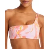Outlet 👏 AQUA Swirl Print One Shoulder 👙 Bikini Top - 100% Exclusive Pink Multi 🔥