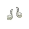 Deals 👍 AQUA Pavé Accent & Cultured Pearl Drop Earrings - 100% Exclusive White/silver 🌟