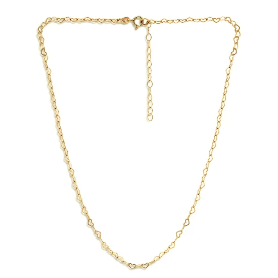 Budget 🥰 AQUA Heart Link Chain Necklace, 16" - 100% Exclusive Gold 🥰