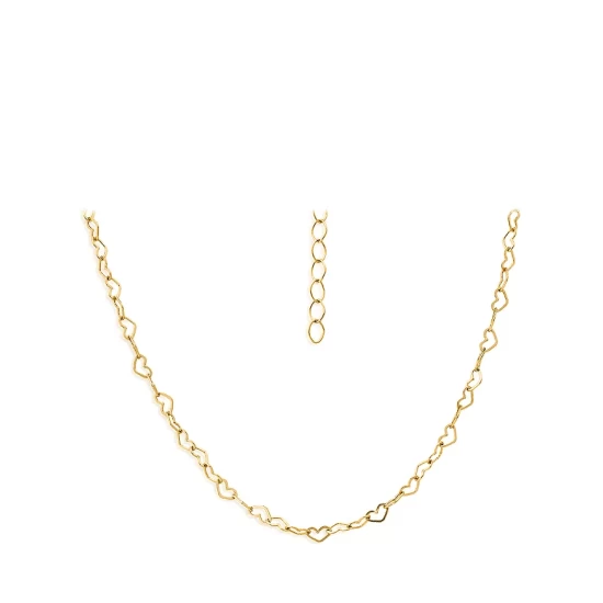 Budget 🥰 AQUA Heart Link Chain Necklace, 16" - 100% Exclusive Gold 🥰 - Image 2