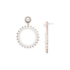 Wholesale 🎉 AQUA Circle Drop Earrings - 100% Exclusive White/gold 🛒