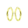 Best Sale 😀 AQUA Twist Oval Hoop Earrings In 18K Gold Plated Silver - 100% Exclusive ✔️