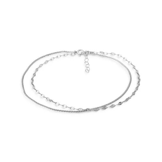 Cheap ๐ AQUA Double-Row Chain Anklet- 100% Exclusive White ๐