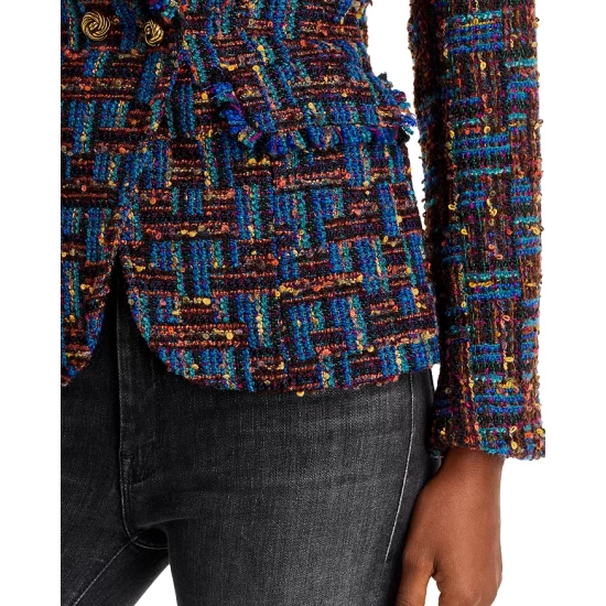 Top 10 ๐ AQUA Tweed Cutaway Jacket - 100% Exclusive Black Multi โค๏ธ - Image 8