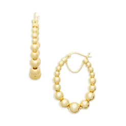 Coupon 😉 AQUA Graduated Bead Hoop Earrings - 100% Exclusive Gold 😀