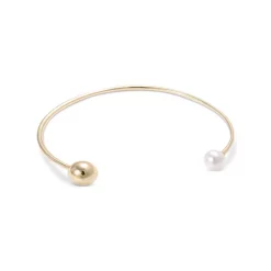 Best reviews of 👏 AQUA Pearl Bangle Bracelet In 14K Gold Plated - 100% Exclusive White/gold ⭐