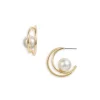 Best Pirce 😉 AQUA Crescent Acrylic Pearl Earrings White/gold 🔥