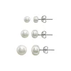 Top 10 🔔 AQUA Cultured Freshwater Pearl Stud Earrings Set, Set Of 3 - 100% Exclusive White/silver ⌛