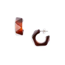 Best deal 😀 AQUA Geometric Hoop Earrings - 100% Exclusive Brown ❤️