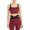 Best deal 🔥 AQUA Colorblocked Low Impact Sports Bra - 100% Exclusive Black/merlot 👏