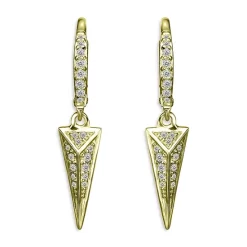 Best reviews of 😍 AQUA Linear Pyramid Drop Earrings In 18K Gold Plated Sterling Silver - 100% Exclusive 💯