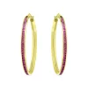 Buy ⭐ AQUA Created Pink Sapphire Hoop Earrings - 100% Exclusive Pink/gold ⌛