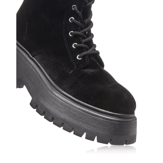 Top 10 🎉 AQUA 👩 Women's Sarge Platform Ankle Booties - 100% Exclusive Black Velvet 😍 - Image 5