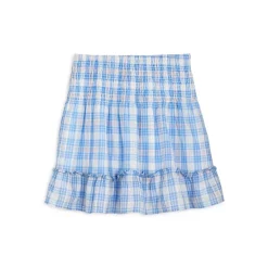 Best Pirce ๐ AQUA ๐ง Girls' Smocked Plaid ๐ Skirt, Big Kid - 100% Exclusive Blue/white/pink ๐งจ