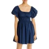 Best Pirce 🛒 AQUA Puff Sleeve Mini 👗 Dress - 100% Exclusive Navy 🤩