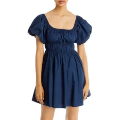 Best Pirce 🛒 AQUA Puff Sleeve Mini 👗 Dress - 100% Exclusive Navy 🤩