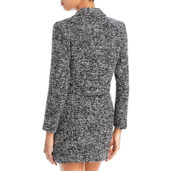 Wholesale 🔥 AQUA Tweed Cropped Blazer - 100% Exclusive Black/white ✨ - Image 2