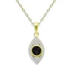 Cheapest 🥰 AQUA Two Tone Pavé Evil Eye Pendant Necklace In 18K Gold-Plated Sterling Silver, 15.5" - 100% Exclusive Black/gold 🌟
