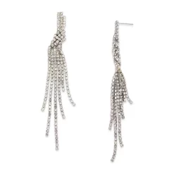 Flash Sale ⭐ AQUA Pavé Fringe Statement Earrings - 100% Exclusive Silver 🥰