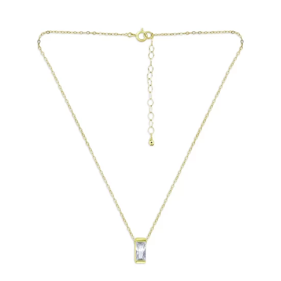 Flash Sale ✔️ AQUA Baguette Pendant Necklace, 15.5" - 100% Exclusive Gold/silver 👏 - Image 3