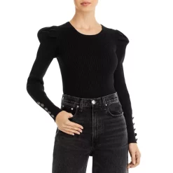 Cheap 👏 AQUA Puff Sleeve Top - 100% Exclusive Black 💯