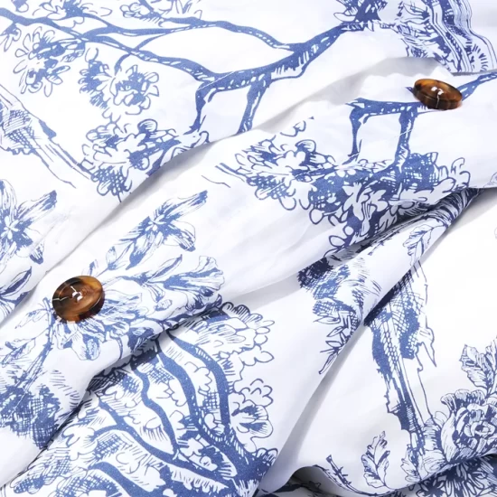 Best deal π AQUA Eucalyptus Toile Duvet Cover, Full/Queen - 100% Exclusive Blue/white π - Image 2