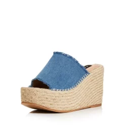 Cheap 🎉 AQUA 👩 Women's Jacy Platform Wedge Slide 🩴 Sandals - 100% Exclusive Denim 👍