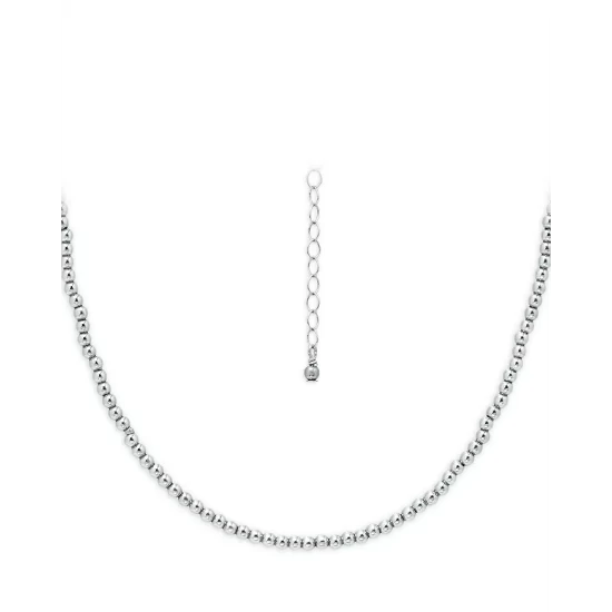Discount ✨ AQUA 3mm Beaded Collar Necklace, 14-16" - 100% Exclusive Silver 🎁 - Image 3