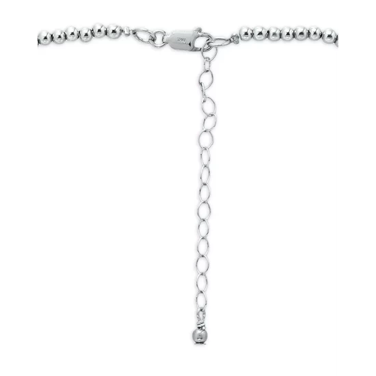 Discount ✨ AQUA 3mm Beaded Collar Necklace, 14-16" - 100% Exclusive Silver 🎁 - Image 4