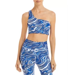 Flash Sale 😉 AQUA Printed One Shoulder Sports Bra - 100% Exclusive Sapphire Combo 🛒