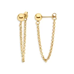 Top 10 🎉 AQUA Front To Back Chain Drop Earrings - 100% Exclusive Gold ⭐