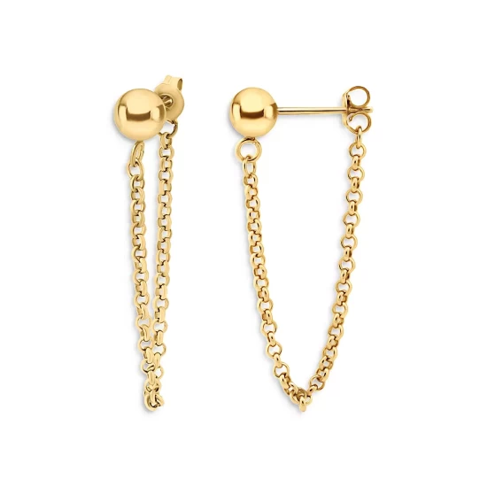 Top 10 🎉 AQUA Front To Back Chain Drop Earrings - 100% Exclusive Gold ⭐