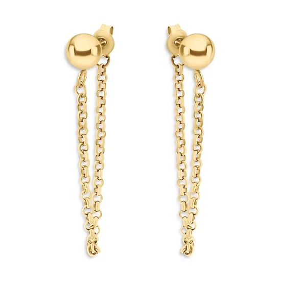 Top 10 🎉 AQUA Front To Back Chain Drop Earrings - 100% Exclusive Gold ⭐ - Image 2