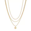 Promo 👏 AQUA 8 Other Reasons Textured Disc Layered Rope Chain Pendant Necklace, 14"-17" - 100% Exclusive Gold 🌟