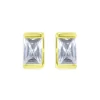 Best reviews of 😉 AQUA Baguette Stud Earrings In 18K Gold-Plated Sterling Silver - 100% Exclusive Silver/gold 🛒
