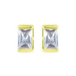 Best reviews of 😉 AQUA Baguette Stud Earrings In 18K Gold-Plated Sterling Silver - 100% Exclusive Silver/gold 🛒